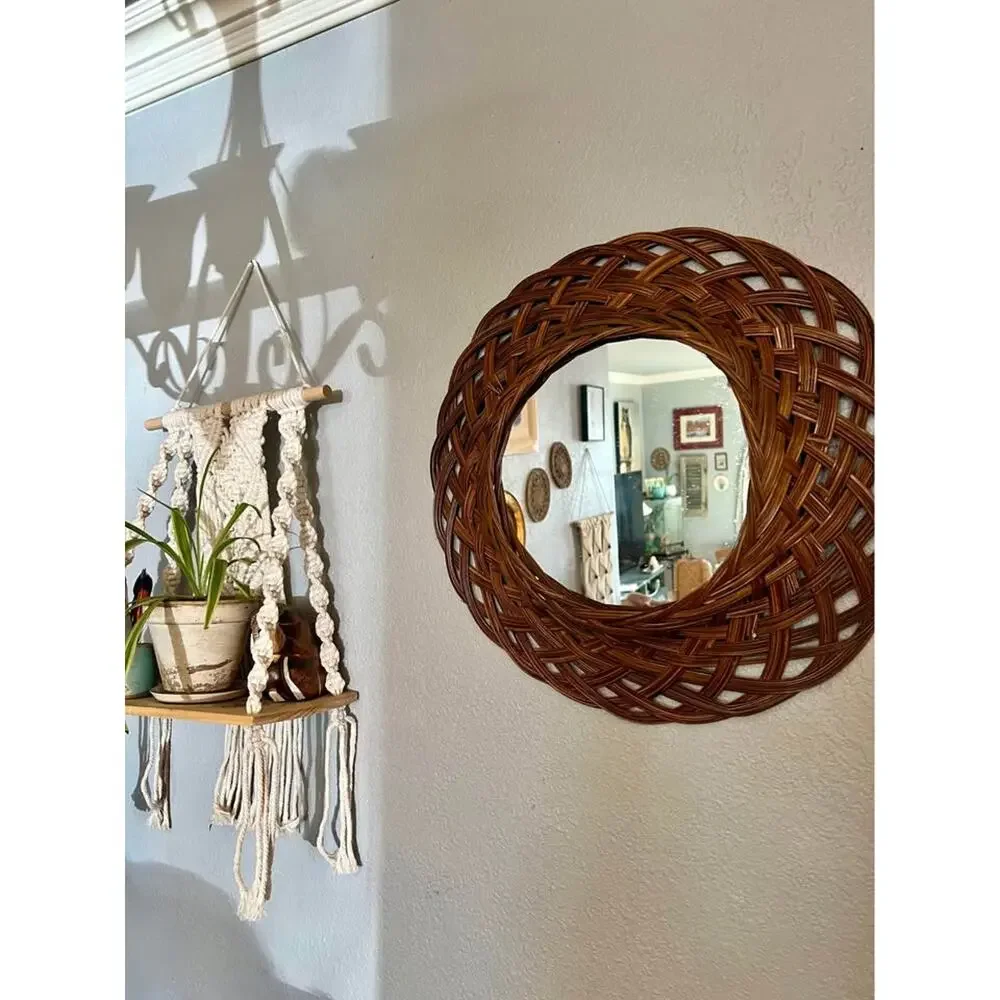 Woven Rattan Wall Mirror